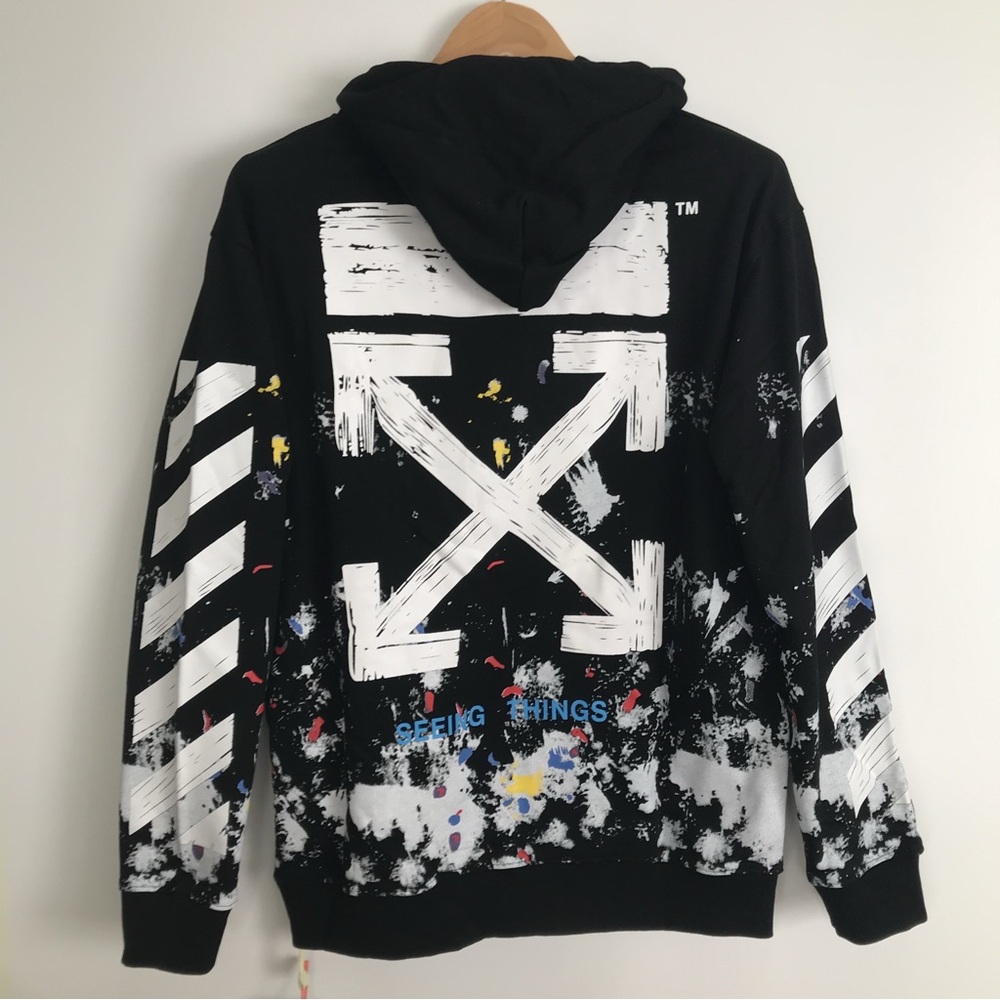 Off-White Black and White Graphic Hoodie